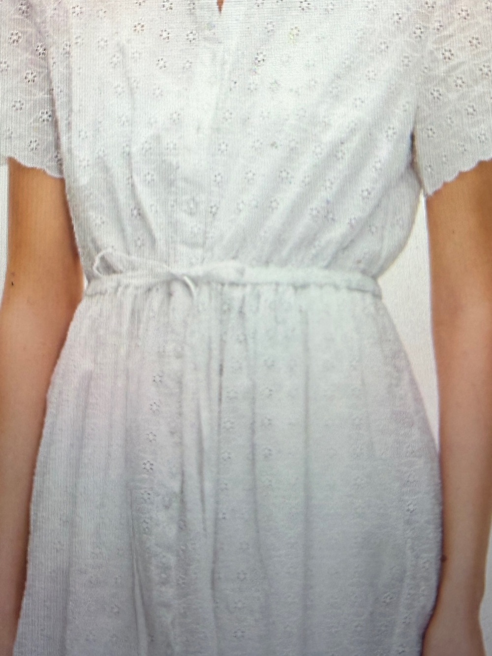 New j crew White Eyelet Tie-Waist Women's Dress 10